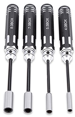 Socobeta 10mm nut 22x10x3 4pcs hex Socket nut Driver Set 4 . 0mm ,5 . 5mm ,7 . 0mm ,8 . 0mm for rc Model Airplanes