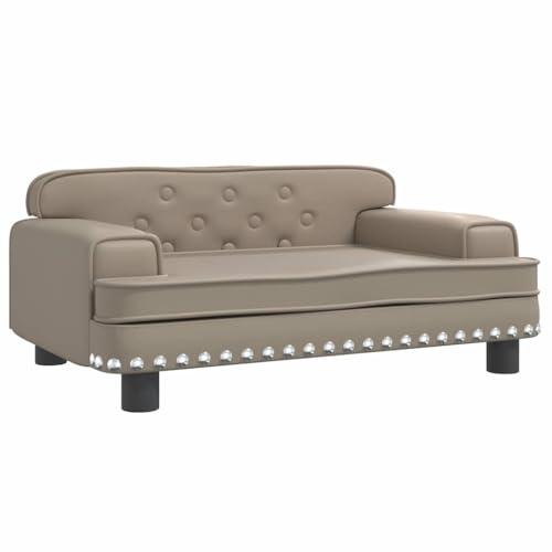 vidaXL Kindersofa, Couch für Kinder, Kindercouch mit runden Kanten, Kindersessel Minisofa Polstersofa Kindermöbel Sofa Kinderzimmer, Cappuccino Kunstleder