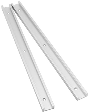 QWORK® 2 Stück 400mm T-Schiene T-Nut Gehrungsschiene Alu, für Tischsäge Router Tisch Holzbearbeitungswerkzeug