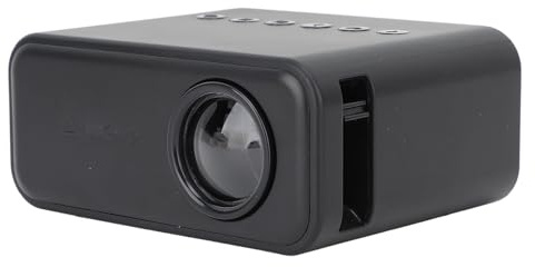 Mini Projecteur, Technologie D'imagerie Diffuse, écran de Projection, Prise en de L'alimentation Mobile, Projecteur de Cinéma Maison avec Haut-parleurs 4Ω2W, pour (Black)