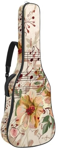 Eslifey Tasche für Akustikgitarre, Sterne, Musiknoten, bunt, verstellbarer Schultergurt, Gitarrenkoffer, Gigbag 101,6 cm, 104,4 cm, 106,, Farbe 5, 42.9x16.9x4.7 in
