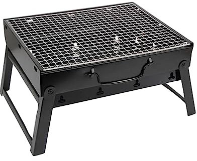 INOOMP Outdoor Grill Roasting Rack Tragbarer Faltbarer Bbq Grill Für Camping Und Picknick Große Kapazität Aus Robustem Schwarzem Einfach Zu Montieren