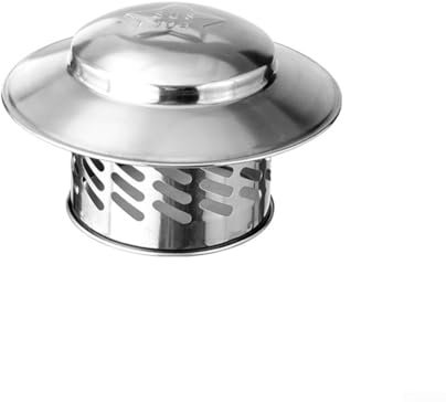 Cubierta de techo de acero inoxidable, cubierta de chimenea anticorrientes de aire con protección contra la entrada de la lluvia, sombrero de lluvia para tubería (80 mm)