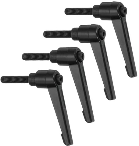 sourcing map 4 Stück M6 x 25 mm verstellbare Knöpfe, Außengewinde, Druckknopf-Ratsche, Schnellspanner, Drehbolzen für Drehmaschinen, Schwarz