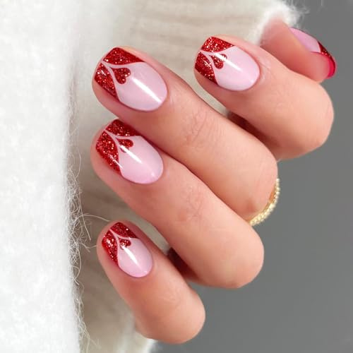 JMEOWIO Valentines Day Semi Cured Gel Strips Wraps Nail Art Sticker