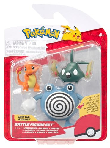 Pokémon Battle Figure Set (3PK: Charmander #1, Trubbish & Poliwhirl) W23