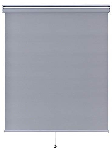 Estor enrollable automático con resorte para oficina, baño, balcón, impermeable y personalizable, color gris, 90 x 220 cm