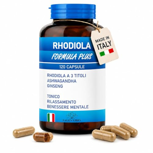 Rhodiola Rosea Naturale Forte Integratori Rodiola Rosea per Stanchezza Concentrazione Stabilizzatore dell'Umore 120 capsule Made in Italy