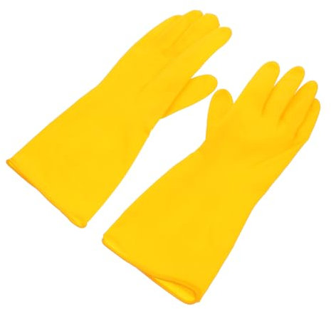 DECHOUS Latex Spülhandschuhe Aus Naturlatex Wasserfest Größem Für Haushalt Und Küche Mit Verlängertem Schutz Abriebfest Und Unverzichtbar Fürs Geschirrspülen