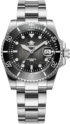 ADDIESDIVE Automatikuhr Herren BGW9 Leuchtend Saphirglas Taucheruhr 200m analoge Uhr Herren Mit Edelstahlarmband AD2078