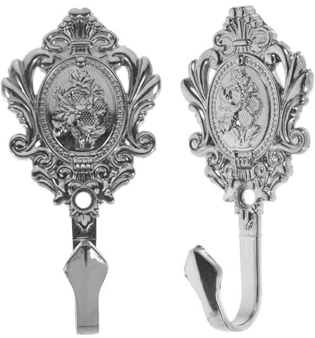 Garneck 2stücke Vorhang Raffhalter Aus Vintage Zinklegierung Mit Rosenmuster Schwarze Wandhaken Für Gardinen Dekorative Gardinenhalter Für Wohnzimmer Und Schlafzimmer
