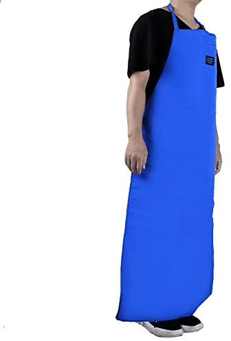 ZJchao Cryo Azoto Protettivo Criogenico a Bassa Temperatura Grembiule per Ambienti Freddi Blu (90 cm di lunghezza)