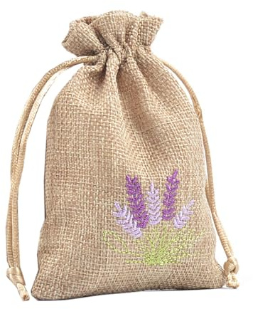Set di 10 sacchetti aromatici alla lavanda in cotone e lino con coulisse, sacchetti di lavanda per profumi per la casa