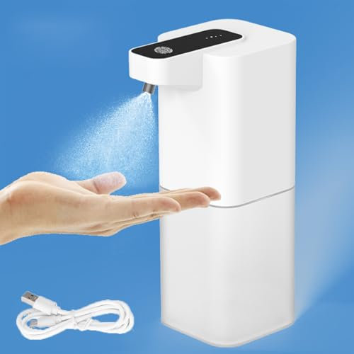 Dispensador De JabóN En Aerosol Desinfectante De Alcohol Con DeteccióN AutomáTica De 400 ML, Impermeable, 5 V, Con Carga USB, 4 Niveles Ajustables, Apto Para BañO Y Cocina
