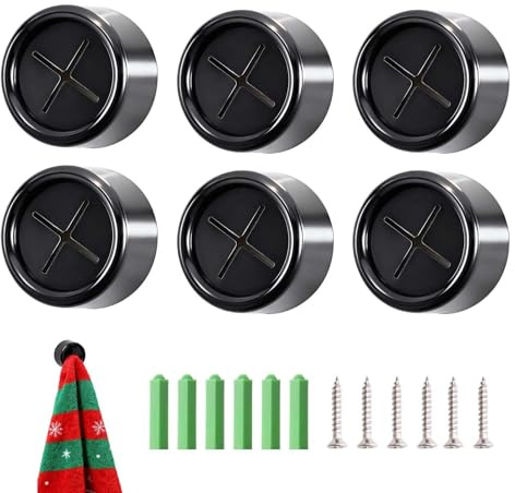pozuauoa 6 Pcs Self-Adhesive Tea Towel Holders Push and Grip, Round Kitchen Hooks for Tea Towels, Stick on Round Wall Mount Hooks for Bathroom Home and Kitchen, No Drilling Required