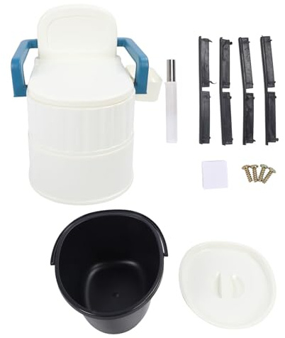 Toilette portatile per adulti Sedia toilette comodino con braccioli rimovibili Base antiscivolo Design confortevole Doppia copertura Sigillante 2 in 1 per Camera letto Bagno