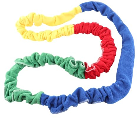 Vnbuimzls Outdoor Elastic Tension Rope, Children Pulling Cord Training Equipment, Colorful Sensory Integration Toy with Rubber Tube for Kindergarten Kids, Soft Plush Material for Safe Play