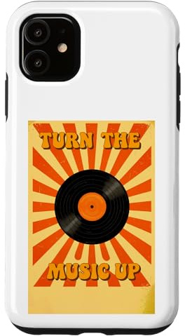 Altoparlanti impilati retrò in aumento con energia musicale anni '70 Custodia per iPhone 11