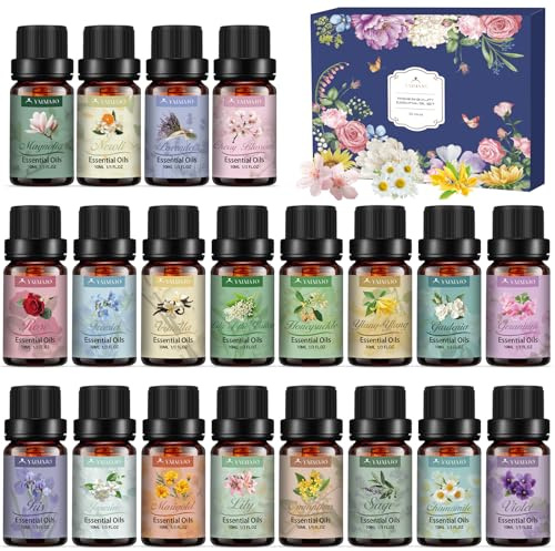 20*10ml Coffret d'huiles essentielles pour diffuseur, huiles parfumées pures pour massage, savons, bougies parfumées, aromathérapie, fabrication de bougies - Petit cadeau pour femme, Noël anniversaire