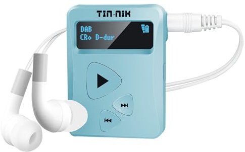 Tin-Nik DAB-398WS-SB Radio portátil DAB/DAB+/FM, radio digital RDS-FM, mini radio de bolsillo con batería recargable, auriculares, selección de grandes y pequeños