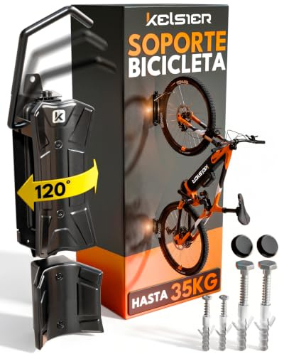 Soporte Bicicletas Pared Vertical Giratorio, Colgador Bicicleta Pared Plegable, Compatible Bicicleta Montaña Carretera y Eléctrica, Hasta 35 kg, para Hogar Trastero Garaje