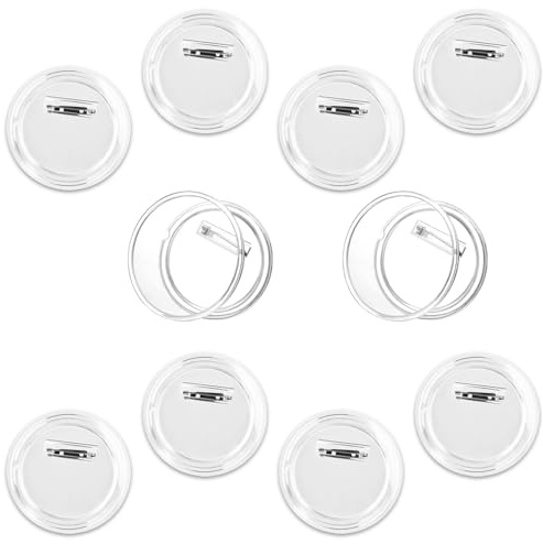 10 pcs Clear Badge Making Kit, Blank Buttons Pin for DIY Personalised Badges, Crafts, Name Tags, Personalised Gifts