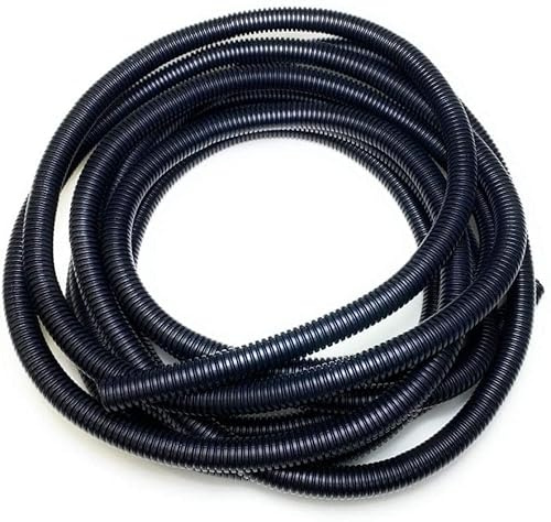 Black Corrugated Conduit Split Plastic Flexible Cable Tidy Solution Tube Trunking 19.5mm - 5m