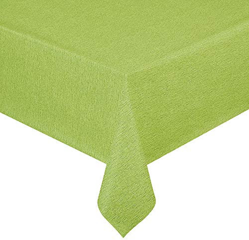 Wachstuch Wachstischdecke Tischdecke Gartentischdecke Lack Leinen Grün Rechteckig 100 x 160 cm abwaschbar