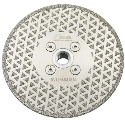 SHDIATOOL Disque Diamant 125mm Lame de Scie Électroplaqué pour Pierre | Disque Coupe Marbre 125 mm Disque a Tronconner pour Meulage Pierre Granit Tuile Brique, Bride M14