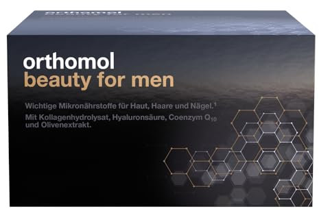 Orthomol Beauty for Men - unterstützt Haut, Haare und Nägel bei Männern - mit Coenzym Q10, Biotin und Zink - Trinkfläschchen, 30 St. Tagesportionen