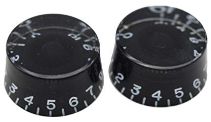 Dopro 2pcs USA(Imperial) LP Guitar Speed Dial Knobs 24 Fine Splines Control Knobs for USA Les Paul/CTS Pots Black
