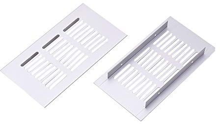 MroMax Grille d'aération 80 mm x 150 mm en alliage d'aluminium pour armoire, évier, cuisinière, porte de salle de bain rectangulaire en alliage d'aluminium 2 pièces