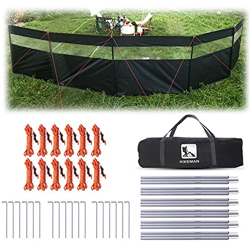 HIKEMAN Paravento da campeggio, paravento da giardino, protezione da vento con finestra di visualizzazione, per roulotte, roulotte, privacy Shield, può essere utilizzato come telo per la tenda per