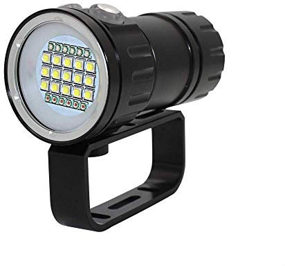 FGHSD LED Photography Video Diving Flashlight 15X XM-L2 White +6X XPE Red +6X XPE Blue Underwater Waterproof Torch Lamp Battery Included,Torches