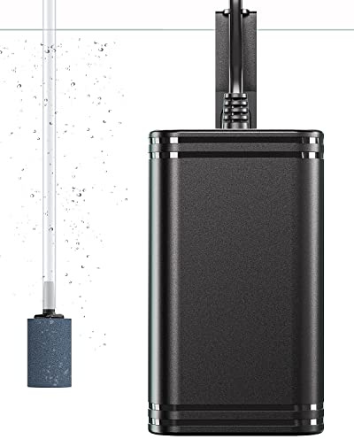 Pawfly Mini Aquarium Air Pump for 3-20 Gallon Nano Fish Tanks 15 GPH Oxygen Aerator Pump with Bracket Airline Tubing Air Stone Control Valve and Check Valve Accessories