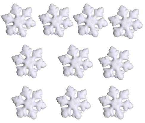 Ciieeo 10 Stück Styropor-Schneeflocken -Schneeflockenformen Schaumstoff-Schneeflocken zum Basteln Weihnachtsbaumdekoration Weiße Schaumstoff-Schneeflocken für