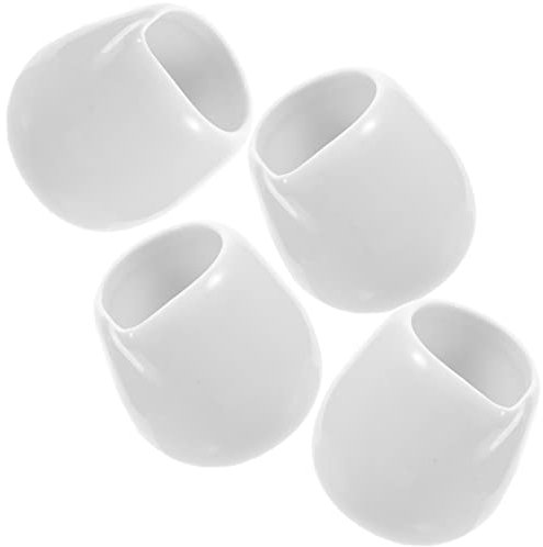 Zerodeko 4 Pièces Tasse à Lait En Céramique Pichet Crémier En Céramique Saucières Lanceur De Cloche De Sirop Tasse à En Pot à Bol De Sauce Soja Un Verre Blanche