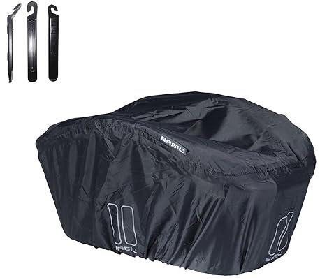 Basil Regenschutz Keep Dry Gr. L Korbabdeckung wasserdicht Urbangrau inkl. Reifenheber