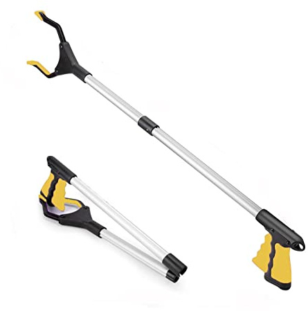 Wurfgreifer, 66cm Helfende Handgreifer für ältere Behinderte, Greifer Picker für Erwachsene Faltbare Greifhilfen (66cm Gelb)