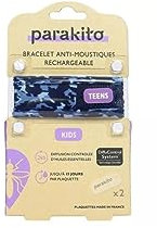 PARAKITO Bracelet Anti-Moustiques Rechargeable Camouflage Bleu Ados et enfants 3+
