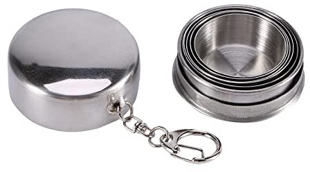 Vaso Plegable, Llavero De Vaso De Chupito Plegable Para Exteriores, Vaso De Metal Plegable Para Acampar, Vasos Plegables Para Beber, Vaso De Chupito Portátil Telescópico, Taza Telescópica De Viaje(S)