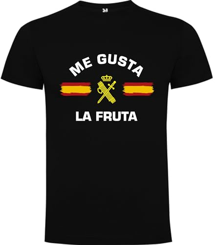 Camiseta Me Gusta La Fruta Guardia Civil. Camiseta Negra España