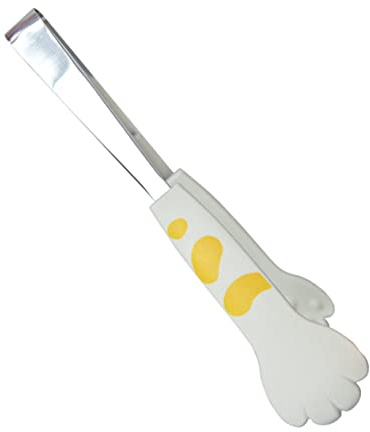 Didiseaon Pince Alimentaire Résistante à la Chaleur en Acier Inoxydable Forme Patte de Chat Outil Pratique et Sûr Couleur Aléatoire Cuisine et Barbecue pour Petit Déjeuner et Hôtel