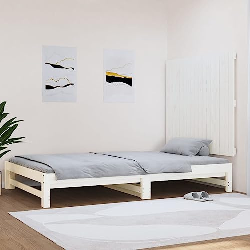 CKioict Betthaupt Wandkissen Bett Bettkopfteil Schlafzimmer Wand-Kopfteil WeiÃŸ 108x3x90 cm Massivholz KieferGeeignet für Schlafzimmer, Gästezimmer, Schlafsaal