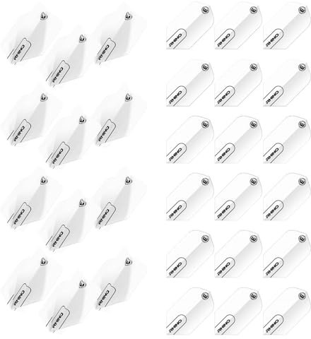 WINMAU Rhino Slim White Dart Flights - 10 sets per pack (30 dart flights in total)