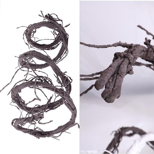 Fosolasi 300cm/118inch Flexible Brown Big Artificial Tree Branches Fake Tree Trunk Leaf Garland Rattan Wreath Cherry Blossom Grape Cane Vines for Wall Hanging Front Door Reptile Habitat Decoration