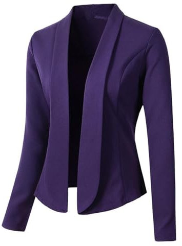 TDEOK Blazer fin d'été court pour femme - Blazer court pour femme - Légèrement cintré - Blazer court élégant et fin - Blazer festif - Cardigan pour robes - Blazer d'été - Veste blazer sportive, lilas,