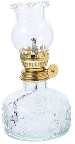 FUNOMOCYA Kerosene Lampe Aus Glas Winddicht Einstellbare Flammenregulierung Dekorative Tischlampe Für Hochzeit Restaurant Festival Hochtemperaturbeständig Und Vielseitig Einsetzbar