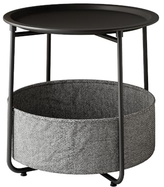 Vicco Couchtisch Liva, Schwarz, 47 x 50 cm, zur Aufbewahrung und als Ablagefläche nutzbar