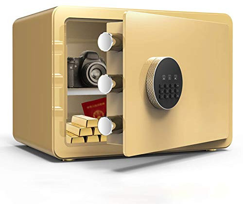 safe Steel Alloy Safe Box High Security Steel Lock Safes Jewelry Cash Gun Box Home Office Digital Safe Box (Color : Gold) safe